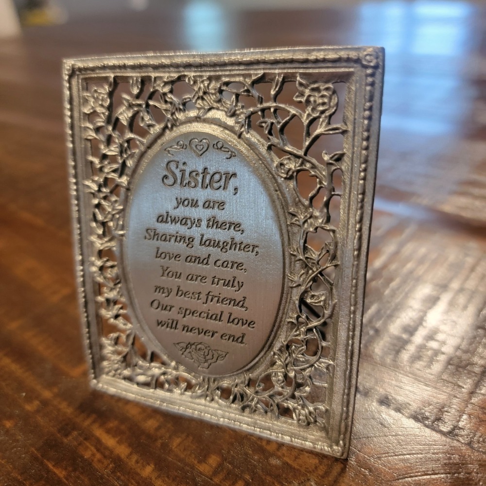 Cathedral Art 3.5" Sister Metal Plaque - Sisters Best Friends Gift Plaque - Picture 2 of 6